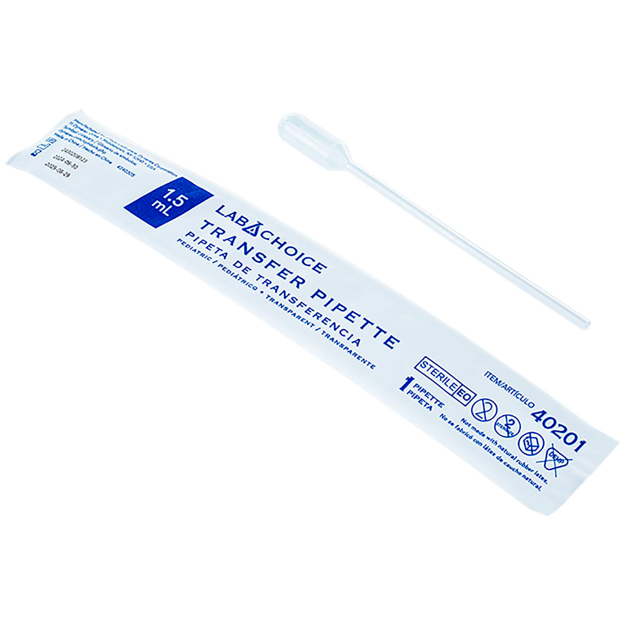 LabChoice Transfer Pipette, Small Bulb, 3ml, Transparent