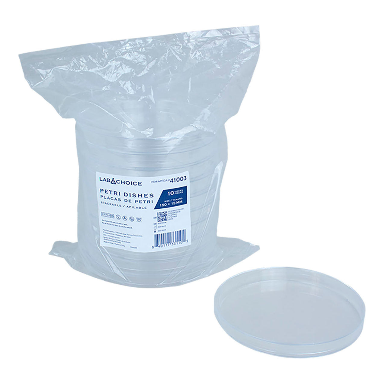 LabChoice Stackable Petri Dish, Sterile, 5-7/8" x 9/16", Clear