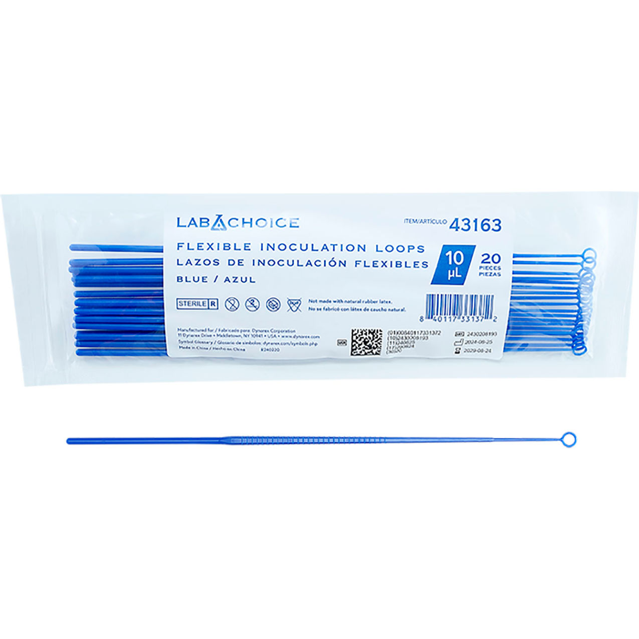 LabChoice Flexible Inoculation Loop, Sterile, 10l Capacity, Blue