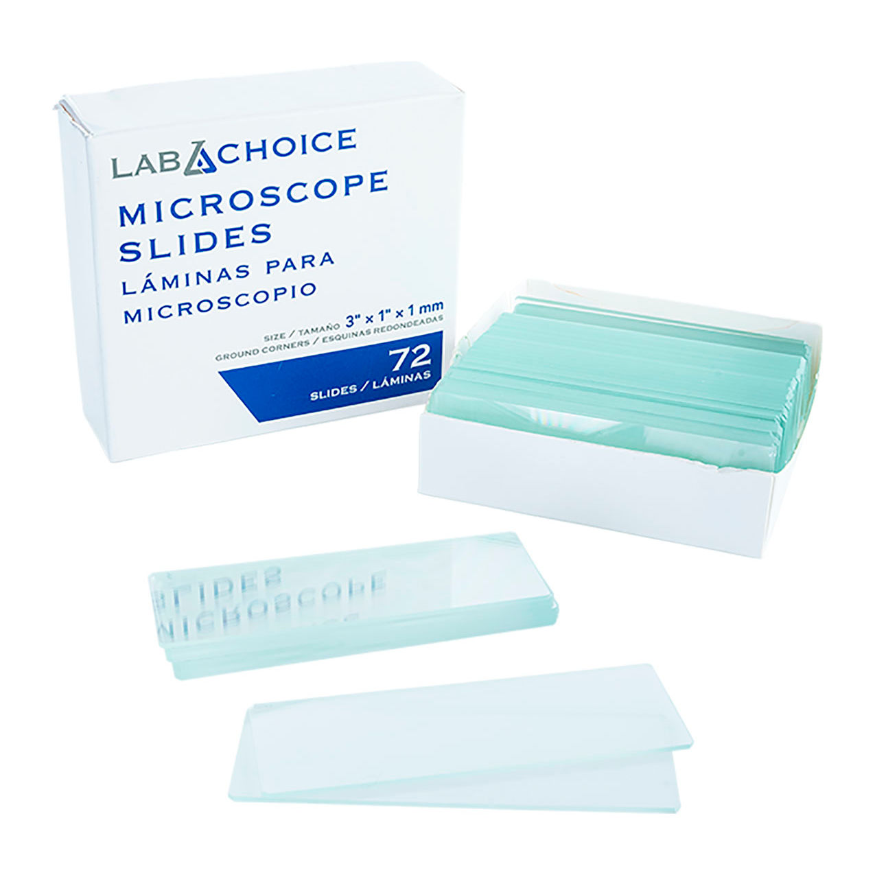 LabChoice Microscope Slides, Corner Grounded, Clear