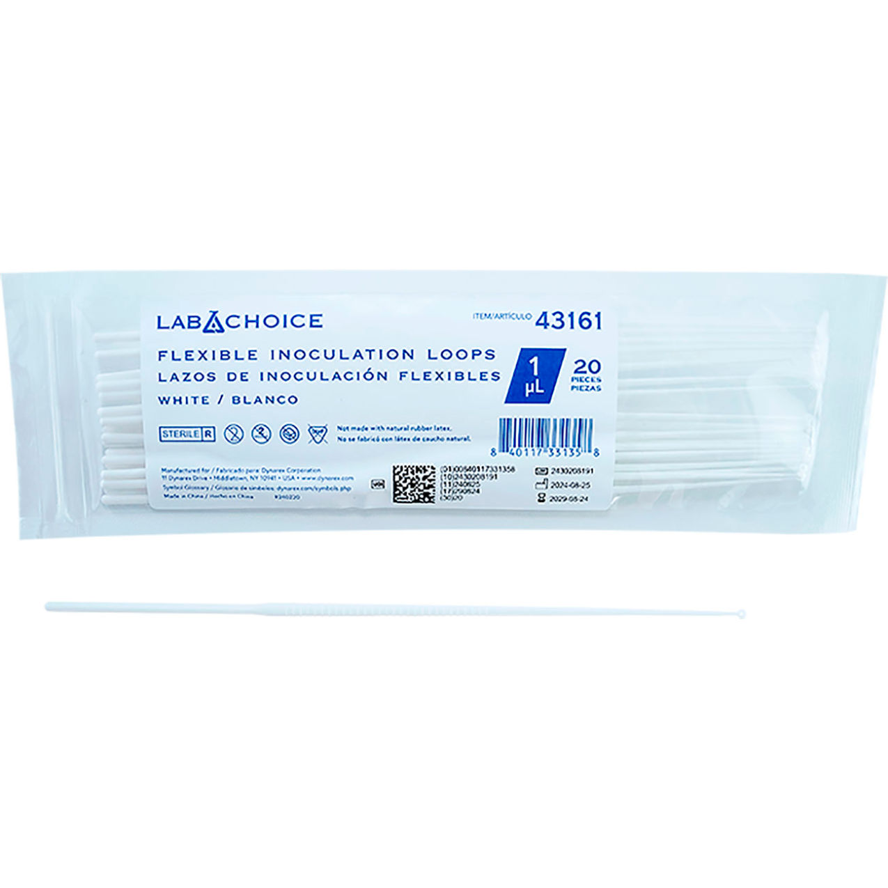 LabChoice Flexible Inoculation Loop, Sterile, 1µl Capacity, White