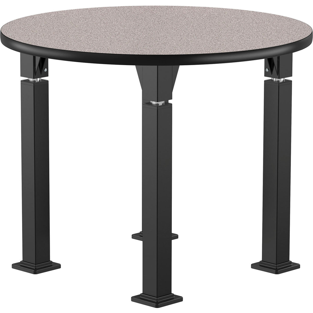 Aero-Lift Adjustable Height HD Round Activity Table, Laminate Top, 36"L x 36"W x 42"H, Black