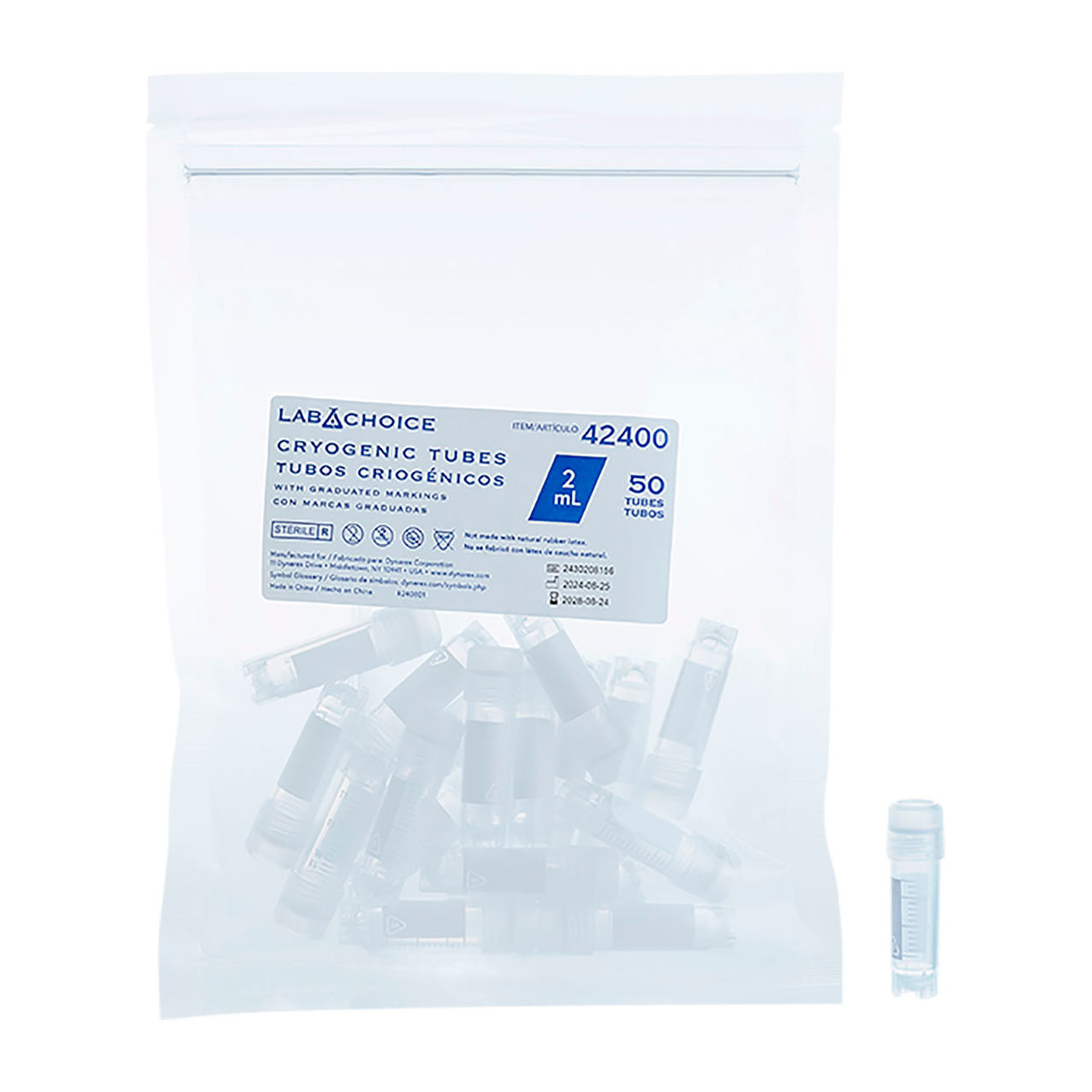 LabChoice Cryogenic Tubes with Graduated Markings, 2 ml Capacity, Clear