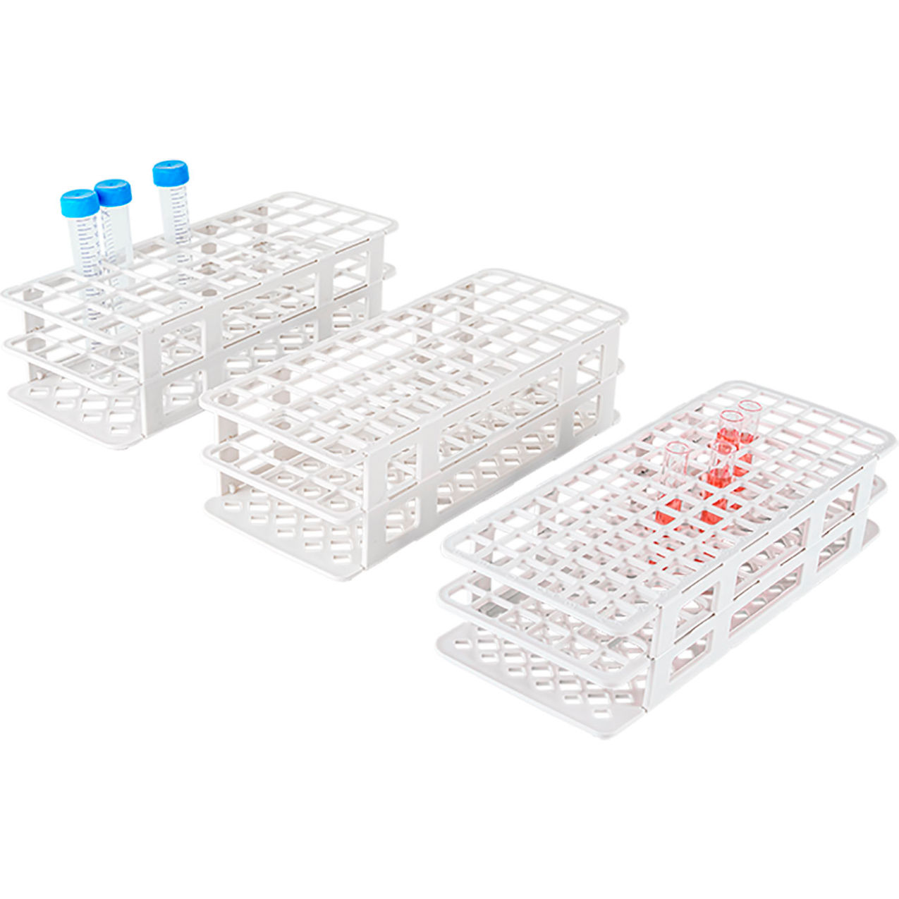 LabChoice Test Tube Racks For 13mm Tubes, White