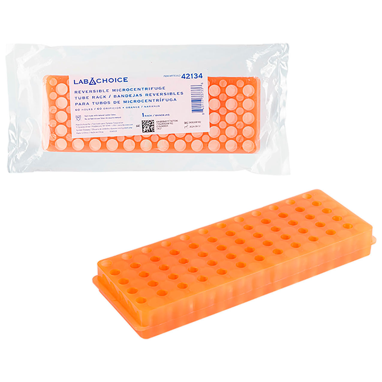 LabChoice Microcentrifuge Tube Rack, Fits 0.5 mL & 1.5 mL Tubes
