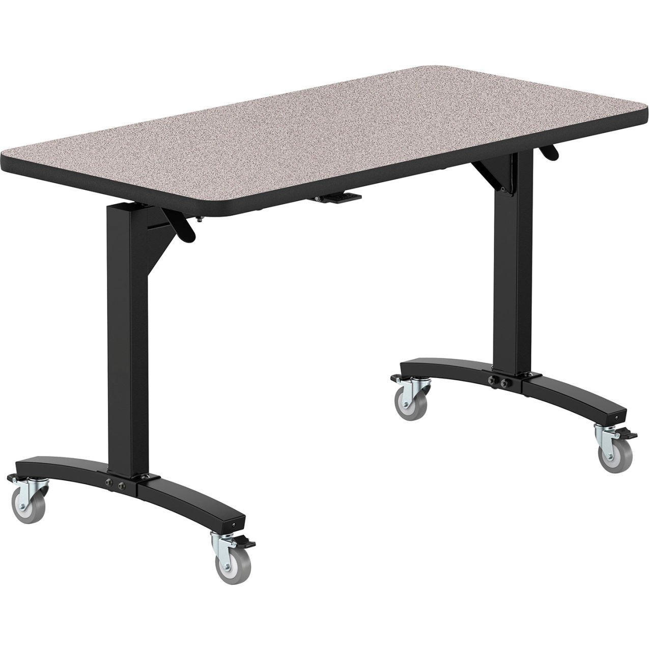 Mobile Flipper Table, Dining Height, MDF Core, Protect Edge, 48"L x 24"W, Gray Nebula