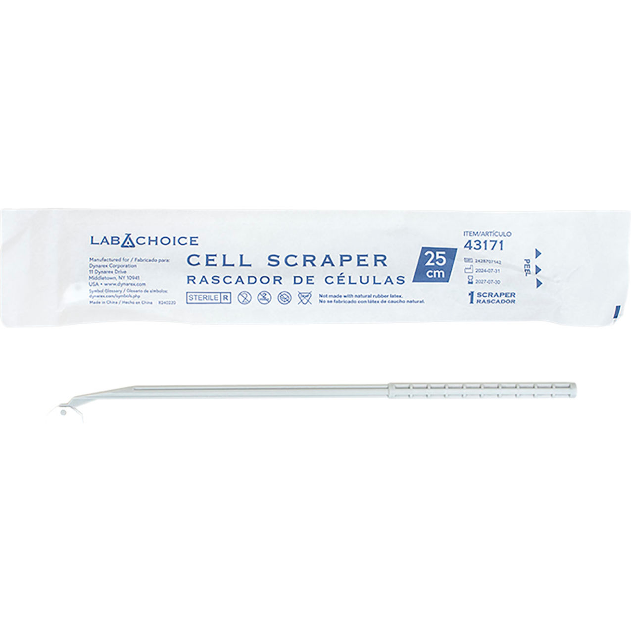 LabChoice Individually Wrapped Cell Lifter, Sterile, 18cm, White