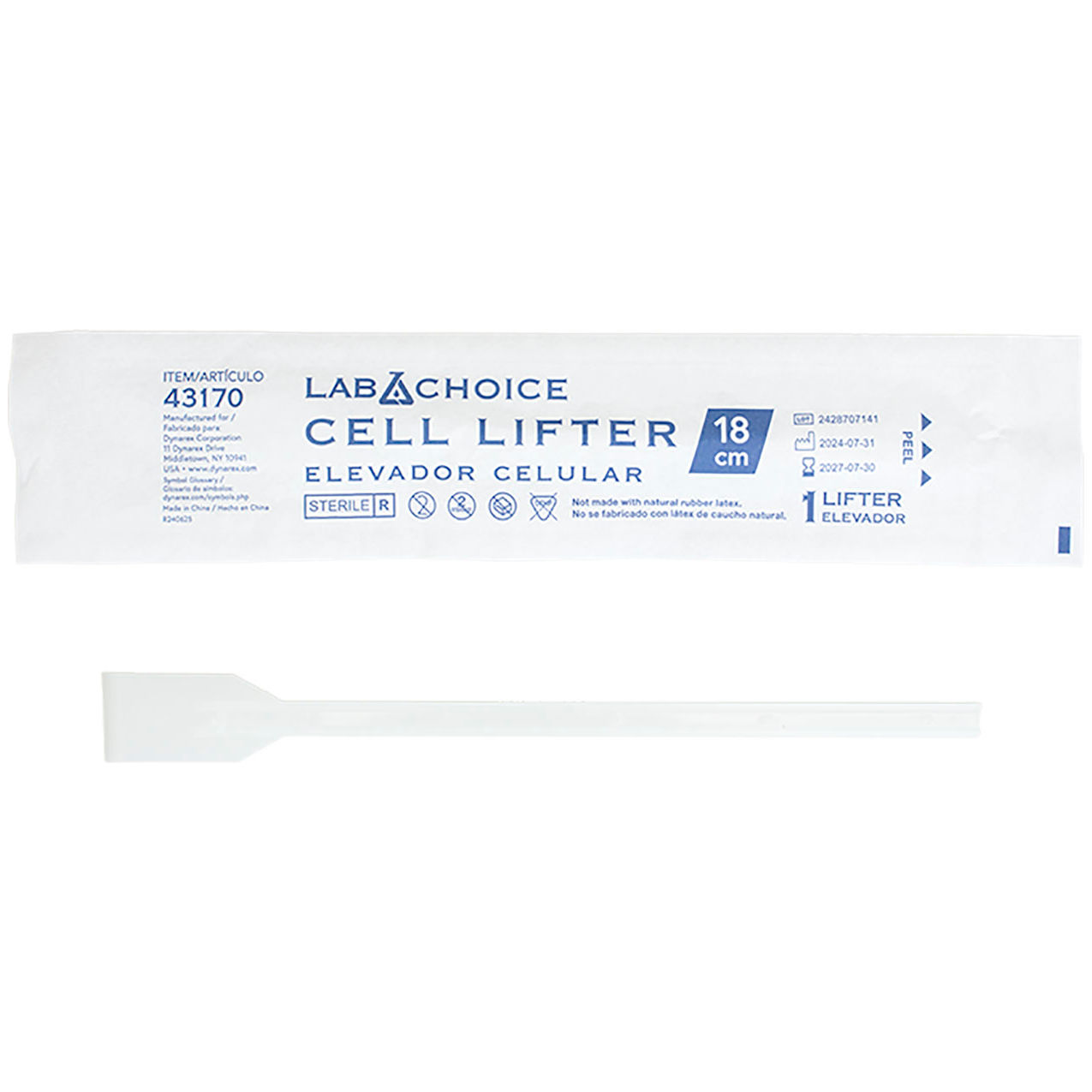 LabChoice Individually Wrapped Cell Scraper, Sterile, 25cm, Gray/White