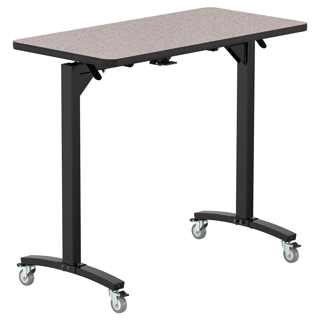 Mobile Flipper Table, Bar Height, MDF Core, Protect Edge, 48"L x 24"W, Gray Nebula