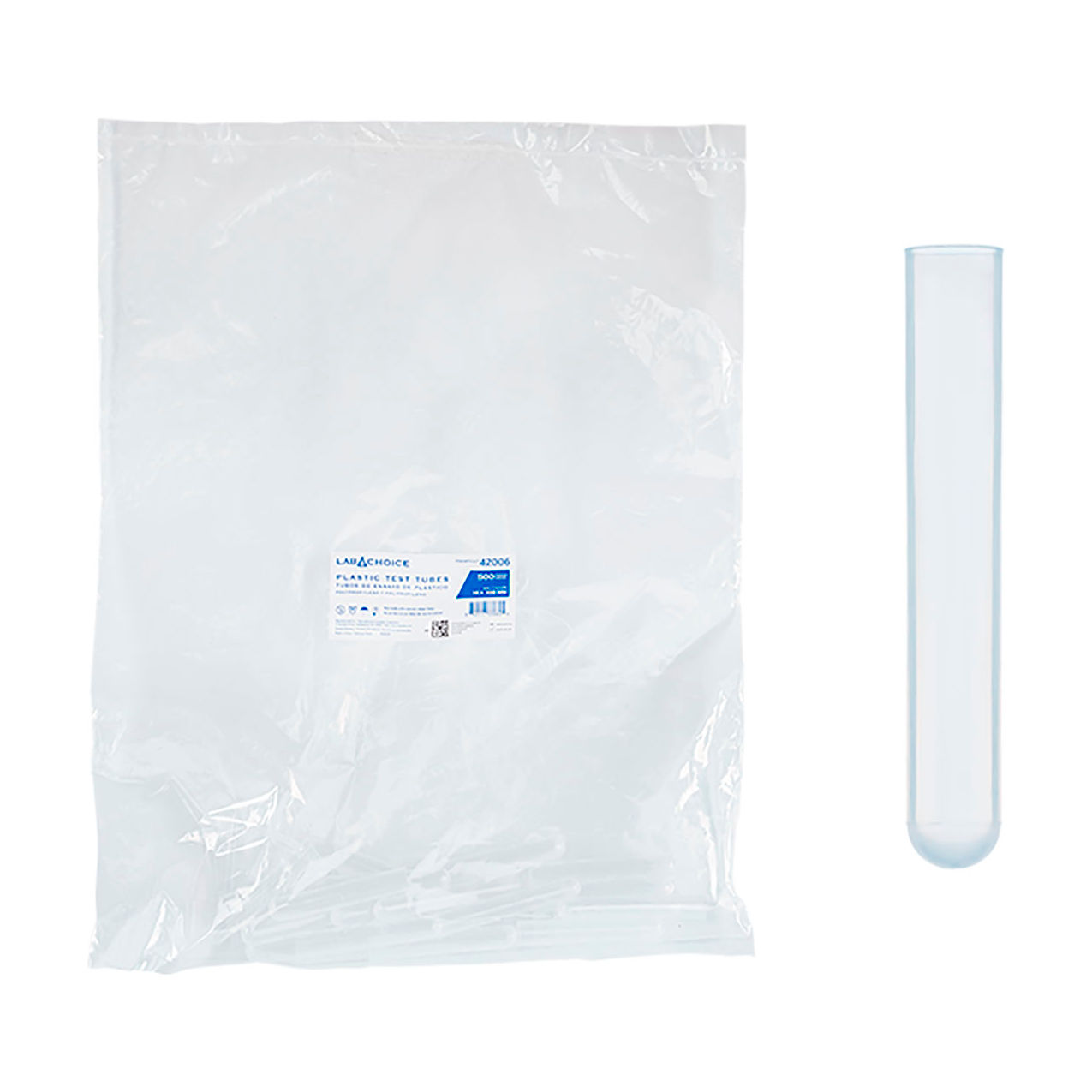 LabChoice Test Tubes, Polypropylene, 16 x 100mm, 10 ml Capacity, Clear