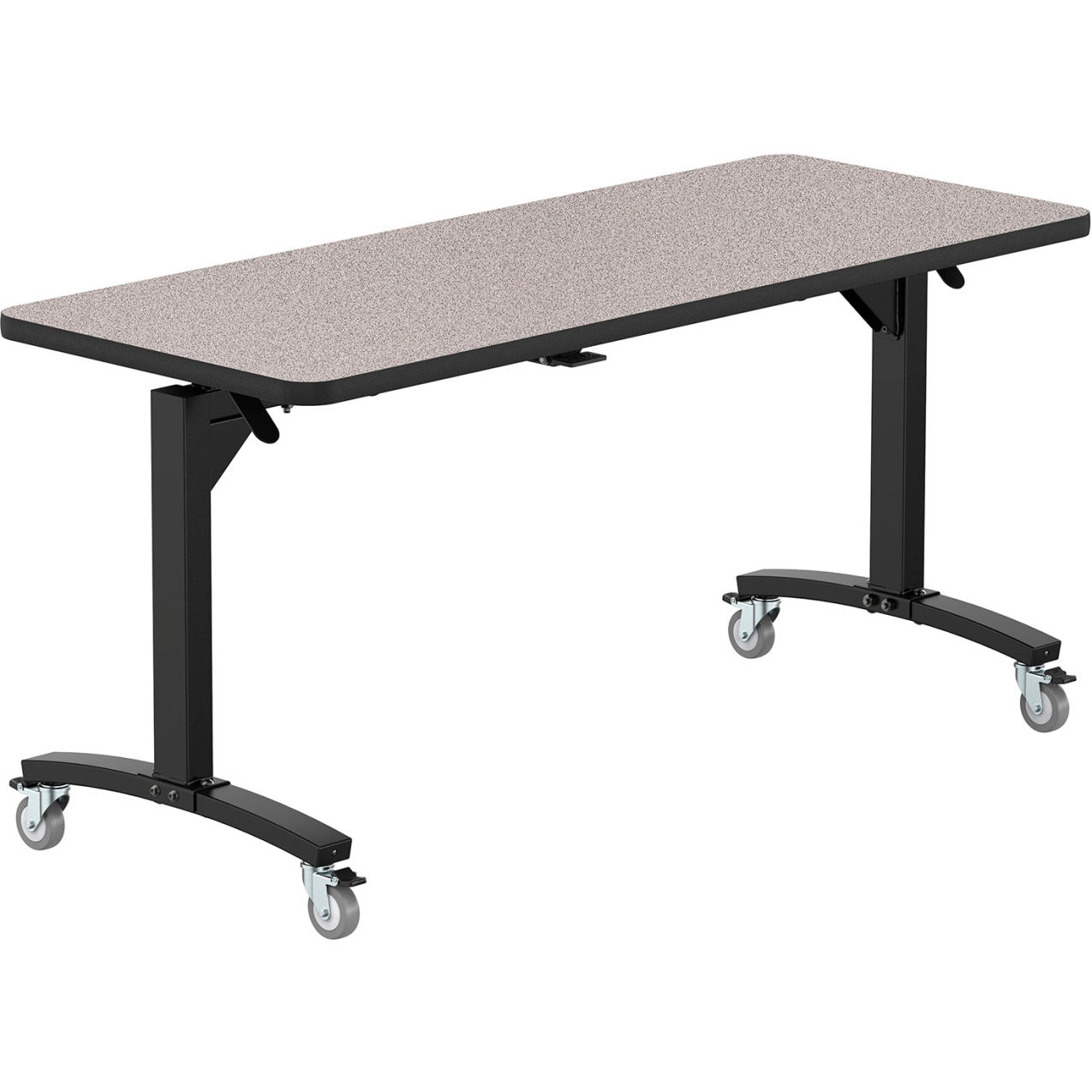 Mobile Flipper Table, Dining Height, MDF Core, Protect Edge, 60"L x 24"W, Gray Nebula