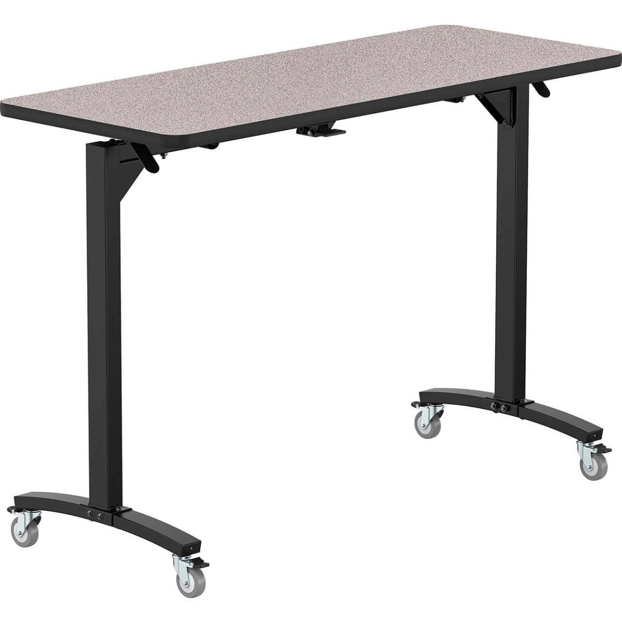 Mobile Flipper Table, Bar Height, MDF Core, Protect Edge, 60"L x 24"W, Gray Nebula