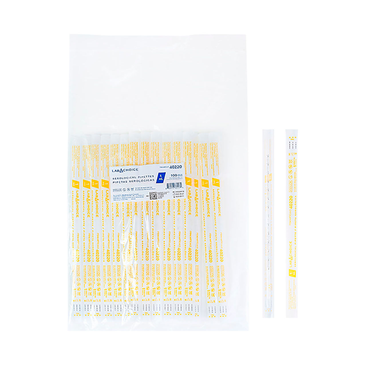 LabChoice Individually Packed Serological Pipette, Sterile, 1ml, Yellow