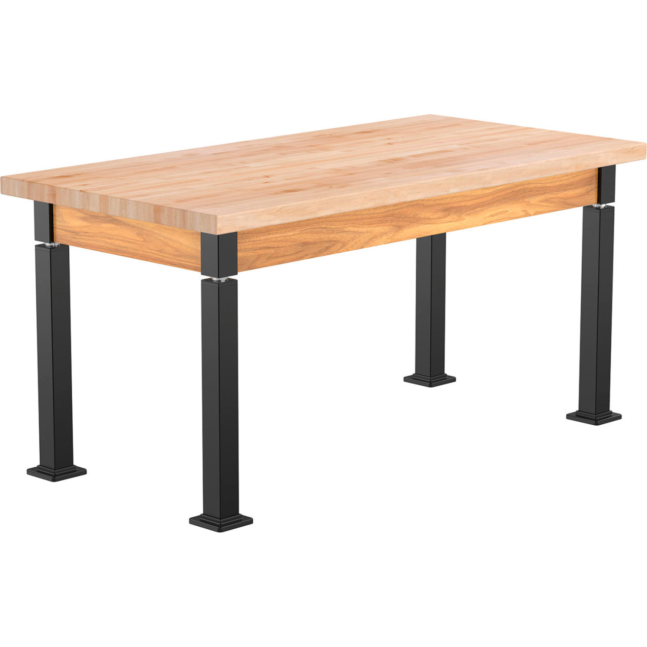 Aero-Lift Adjustable Height Science Lab Table, Butcher Block Top, 60"L x 30"W x 42"H, Ash