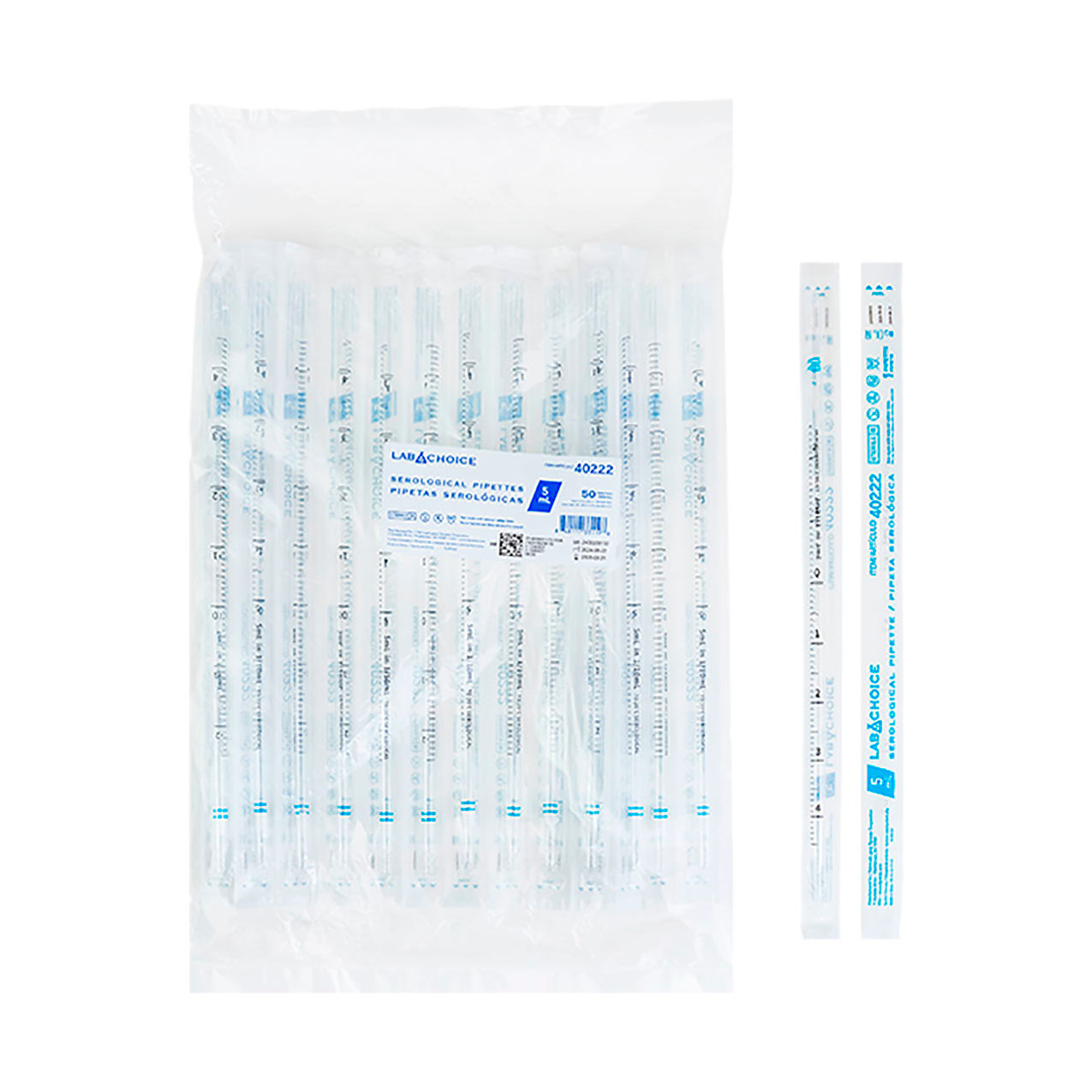 LabChoice Individually Packed Serological Pipette, Sterile, 5ml, Blue