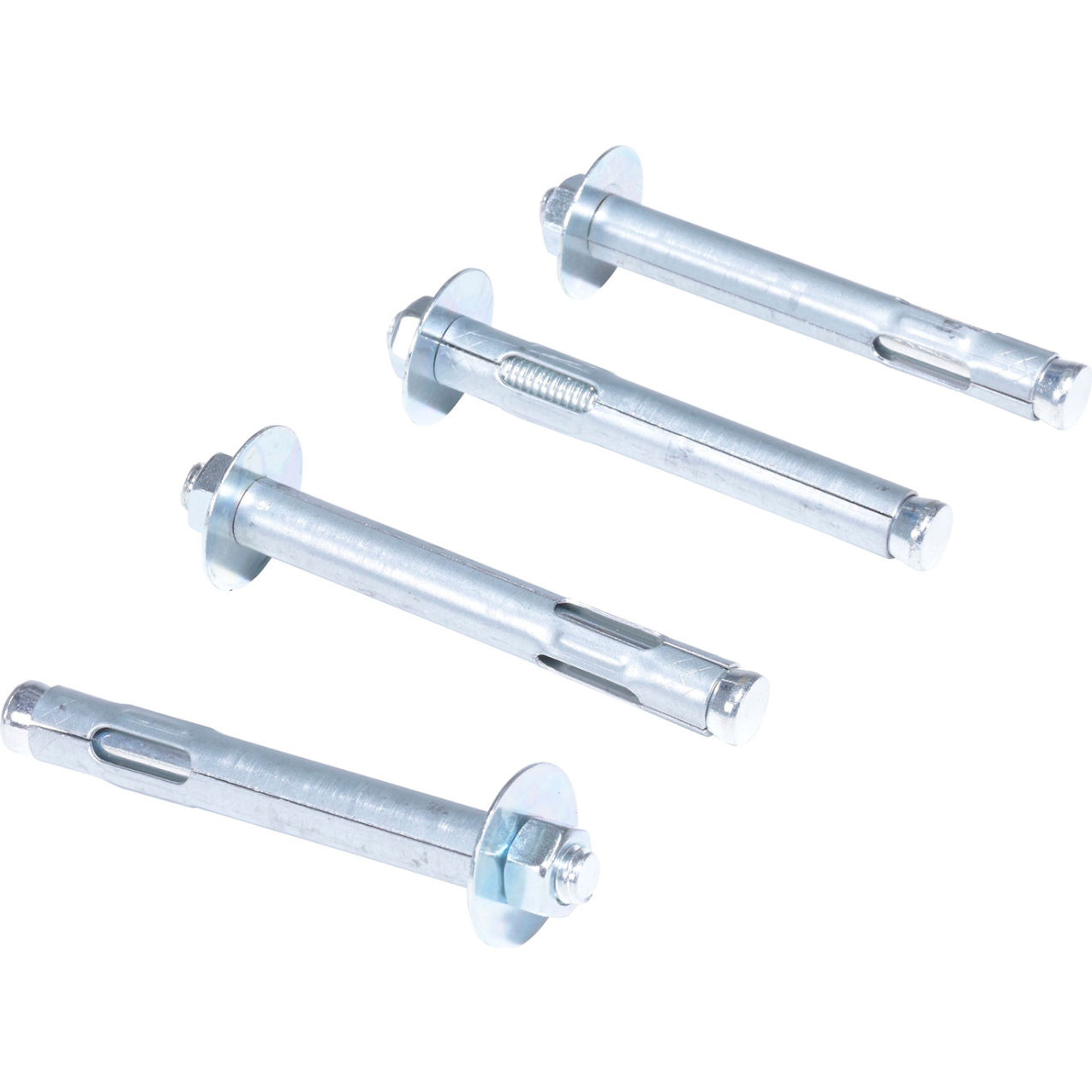 Steel Concrete Sleeve Anchor Bolt, Zinc Plated, 1/2" x 4", 4/Pack