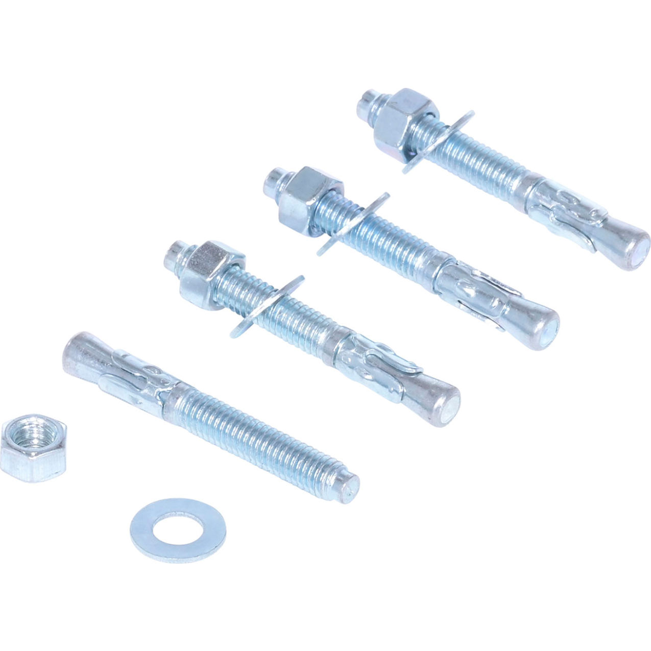 Steel Concrete Sleeve Anchor Bolt, Zinc Plated, 3/8" x 3", 4/Pack