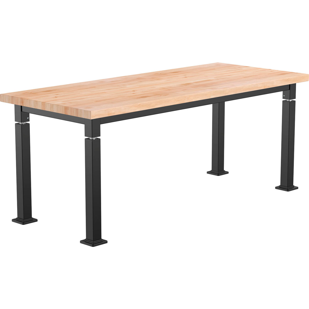 Aero-Lift Adjustable Height Science Lab Table, Butcher Block Top, 72"L x 30"W x 42"H, Black