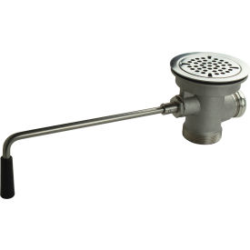 Stainless Steel Rotary Ball Valve Lever Waste Drain w/ Twist Handle & 3-1/2" Sink Opening