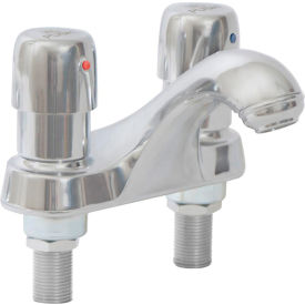 Heavy Duty Metering Hot & Cold Faucet, 4" O.C. Deck Mount