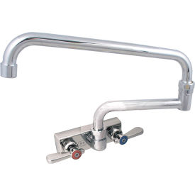 Stainless Steel Faucet, 18" Swing Spout, 4" Splash Mount