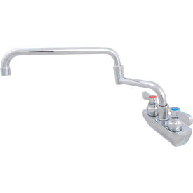 Solid Body Faucet, 18" Double-Jointed Swing Spout, 4" O.C. Splash Mount