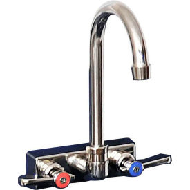 Stainless Steel Faucet, 8" Gooseneck Spout, 4" Splash Mount