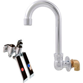 Dual Pedal Knee Valve Kit with Splash Mount Faucet, 3-1/2" Gooseneck Spout