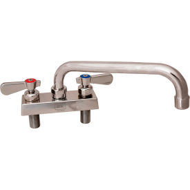 Evolution Stainless Steel Faucet, 12" Swing Spout, 4" Deck Mount