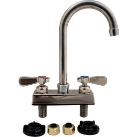 Stainless Steel Faucet, 4-1/2" Gooseneck Spout, 4" Deck Mount