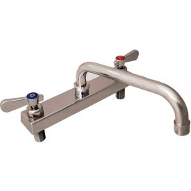 Evolution Stainless Steel Faucet, 12" Swing Spout, 8" Deck Mount