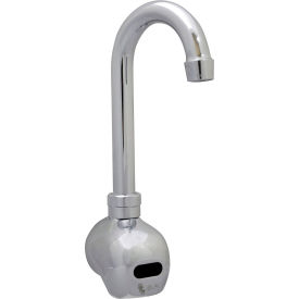 Heavy Duty Electronic Faucet, 5" Gooseneck Spout, Splash Mount