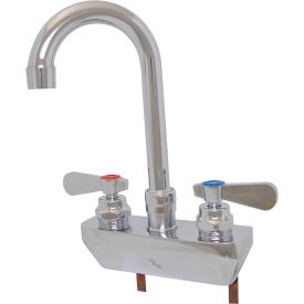 Solid Body Faucet, 3" Gooseneck Spout, 4" O.C. Splash Mount