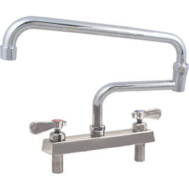 Stainless Steel Faucet, 18" Swing Spout, 8" Deck Mount