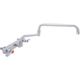 Solid Body Faucet, 18" Double-Jointed Swing Spout, 8" O.C. Splash Mount