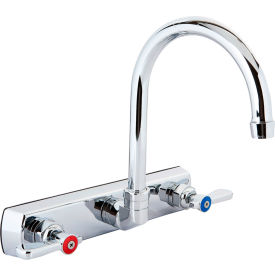 Solid Body Faucet, 5" Gooseneck Spout, 8" O.C. Splash Mount