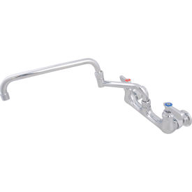 Heavy Duty Faucet, 18" Double-Jointed Swing Spout, 8" O.C. Splash Mount