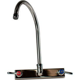Stainless Steel Faucet, 8" Gooseneck Spout, 8" Splash Mount