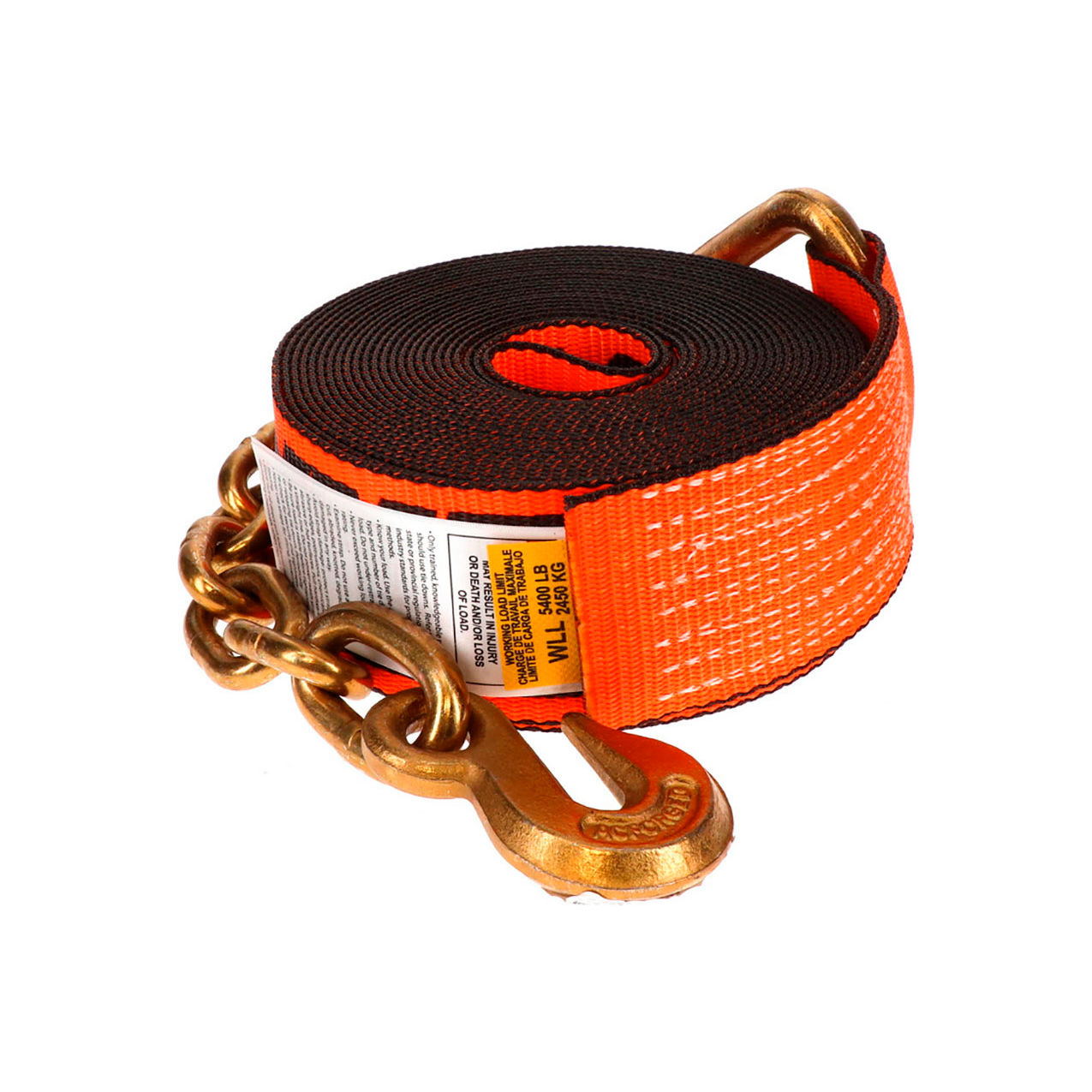 X-Treme Webbing Winch Strap with Chain Anchor, 3" x 30'