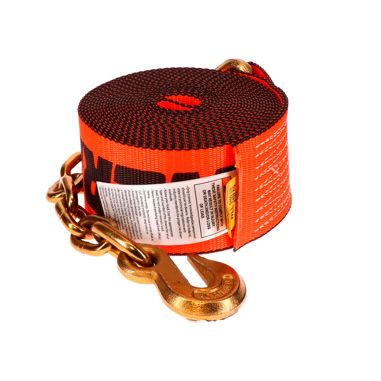 X-Treme Webbing Winch Strap with Chain Anchor, 4" x 30'