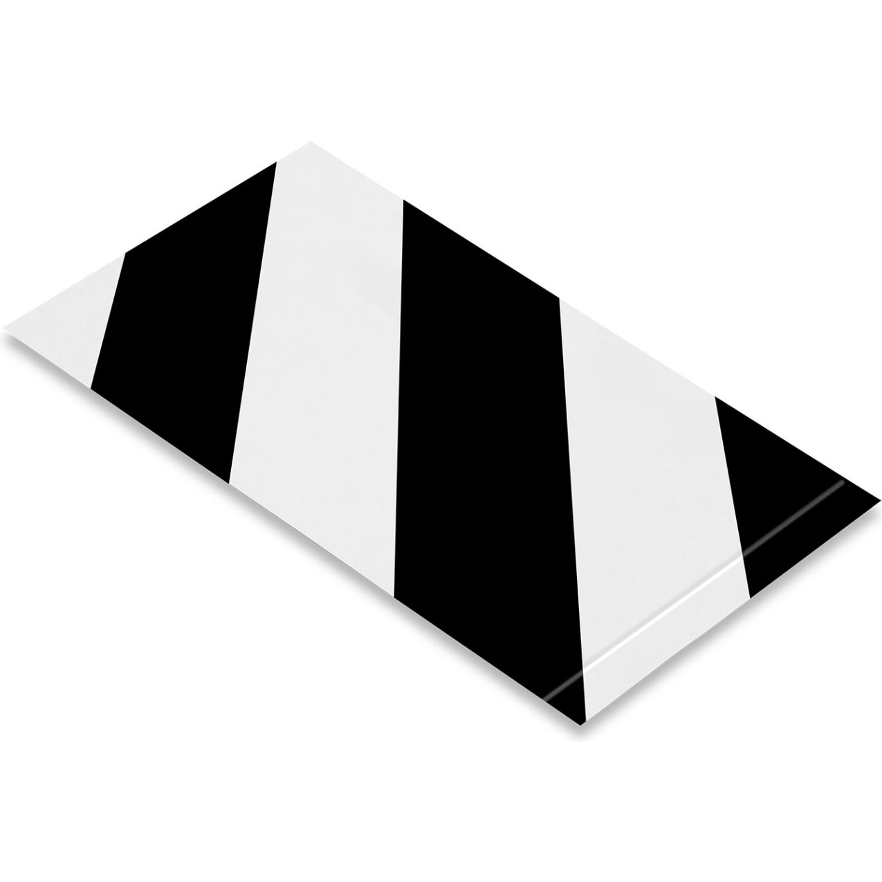 Safety Floor Tape Segments, 4"W x 10"L, 50 Mil, Striped, Black/White, 100/Pack