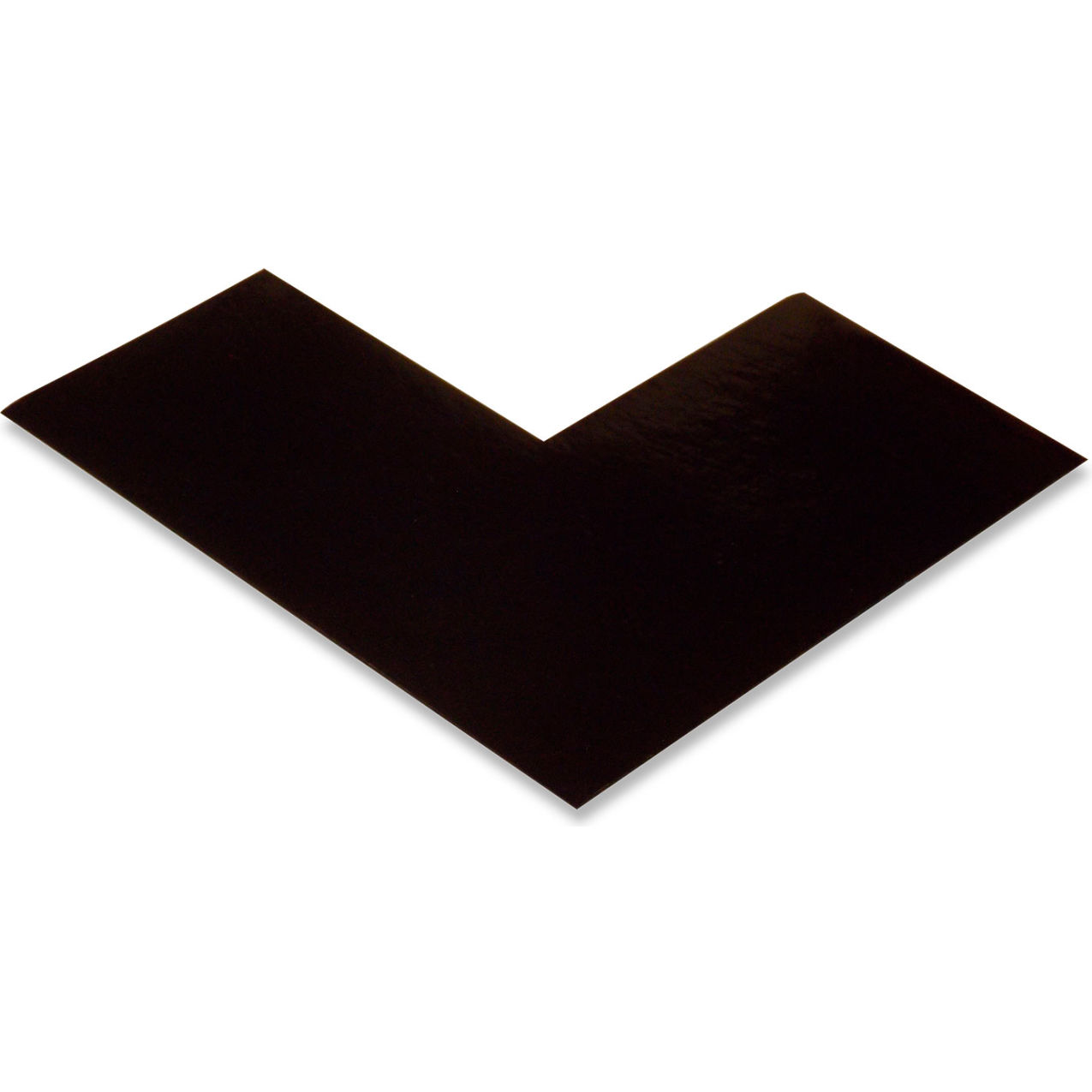 Safety Floor Tape Angles, 3"W x 6"L, 50 Mil, Solid, Black, 100/Pack