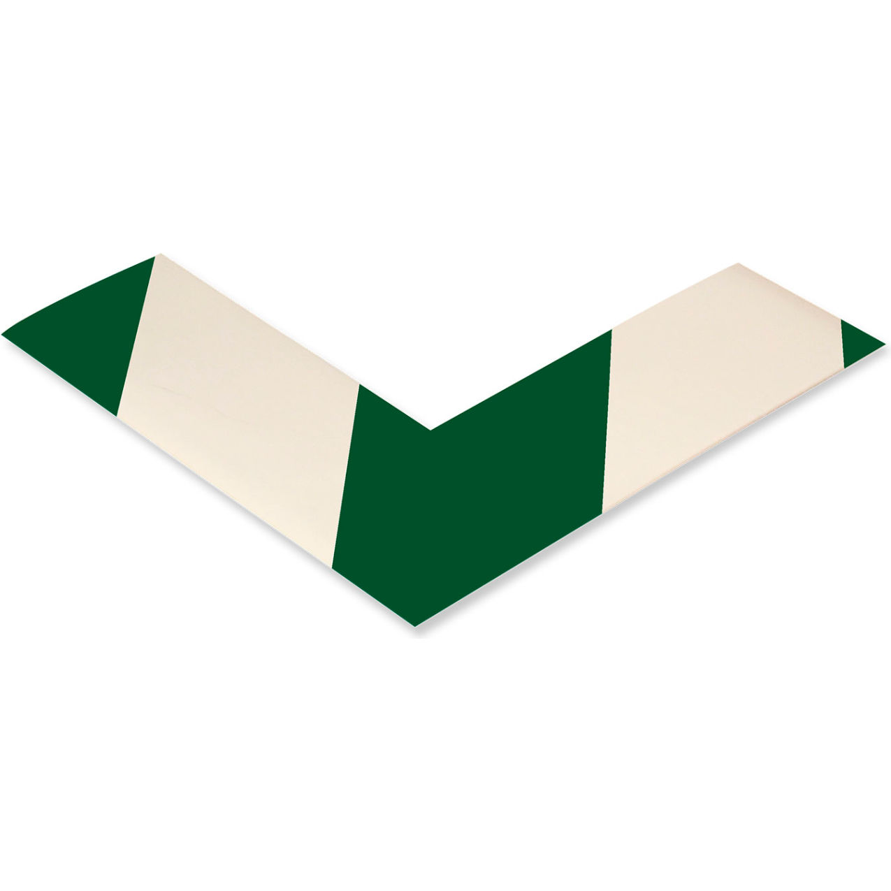 Floor Tape Angles, 2"W x 6"L, 50 Mil, Green/White, 100/Pack
