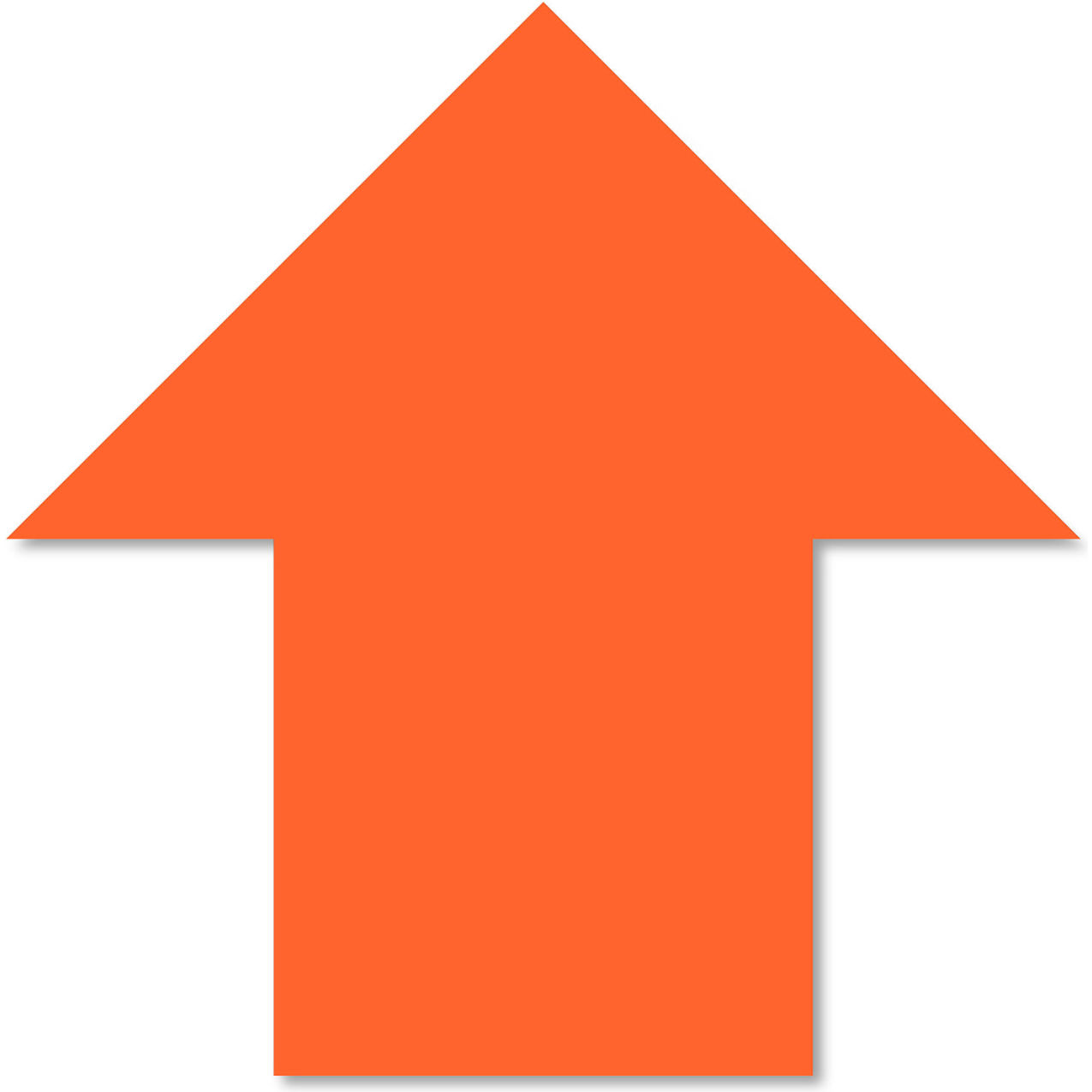 Line Floor Arrows, 5-1/2''W x 5-1/2''L, 50 Mil, Orange, 50/Pack