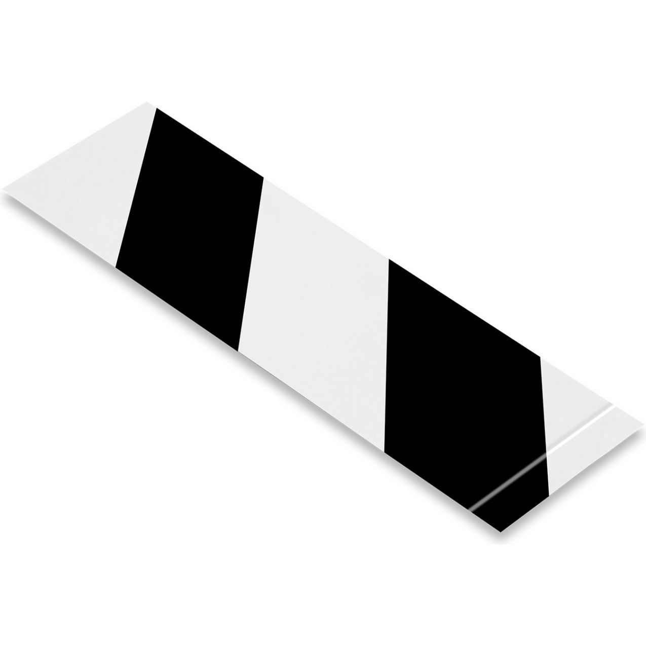 Polyester Safety Floor Tape Segments, 2"W x 10"L, 50 Mil, Black/White, 100/Pack