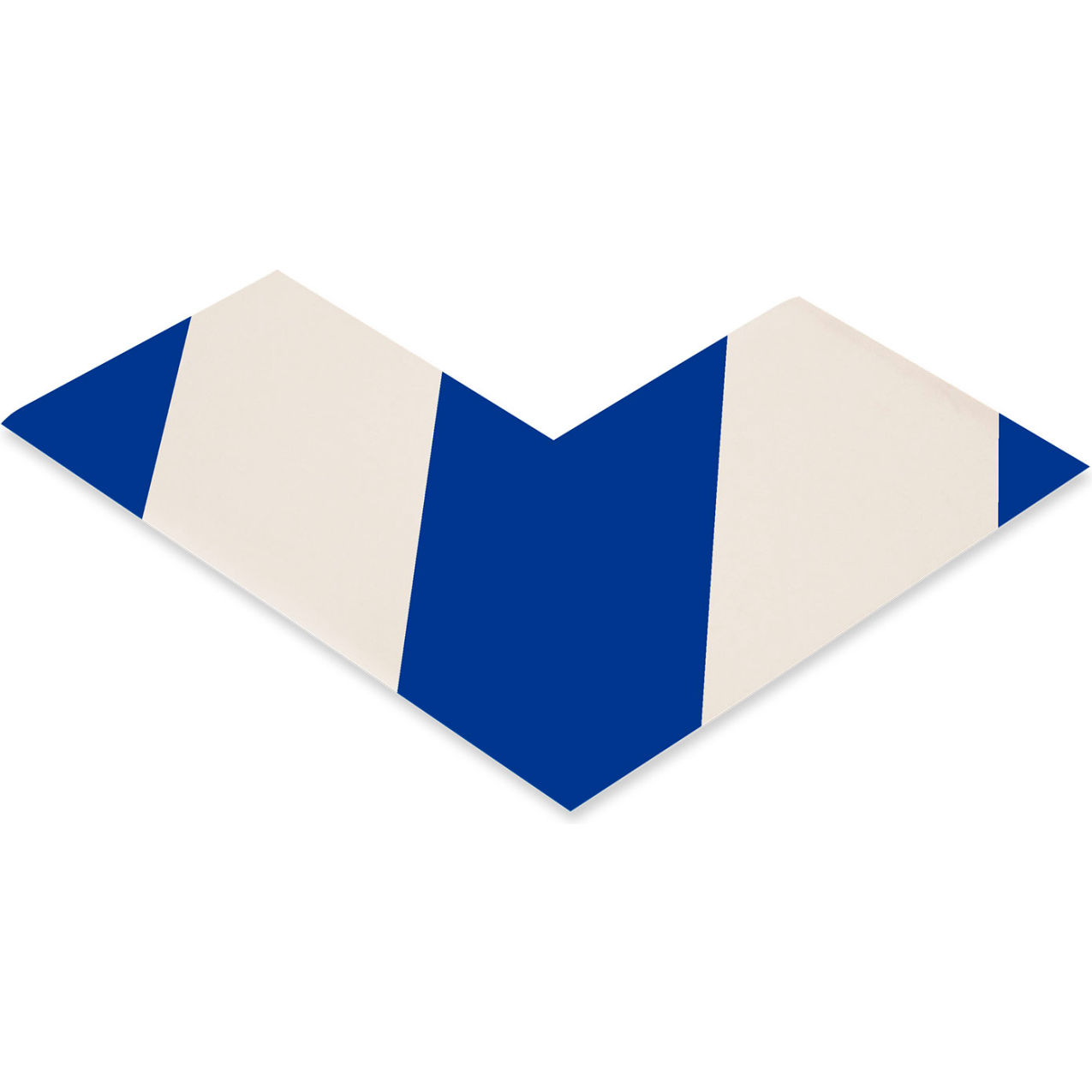 Floor Tape Angles, 3"W x 6"L, 50 Mil, Blue/White, 100/Pack