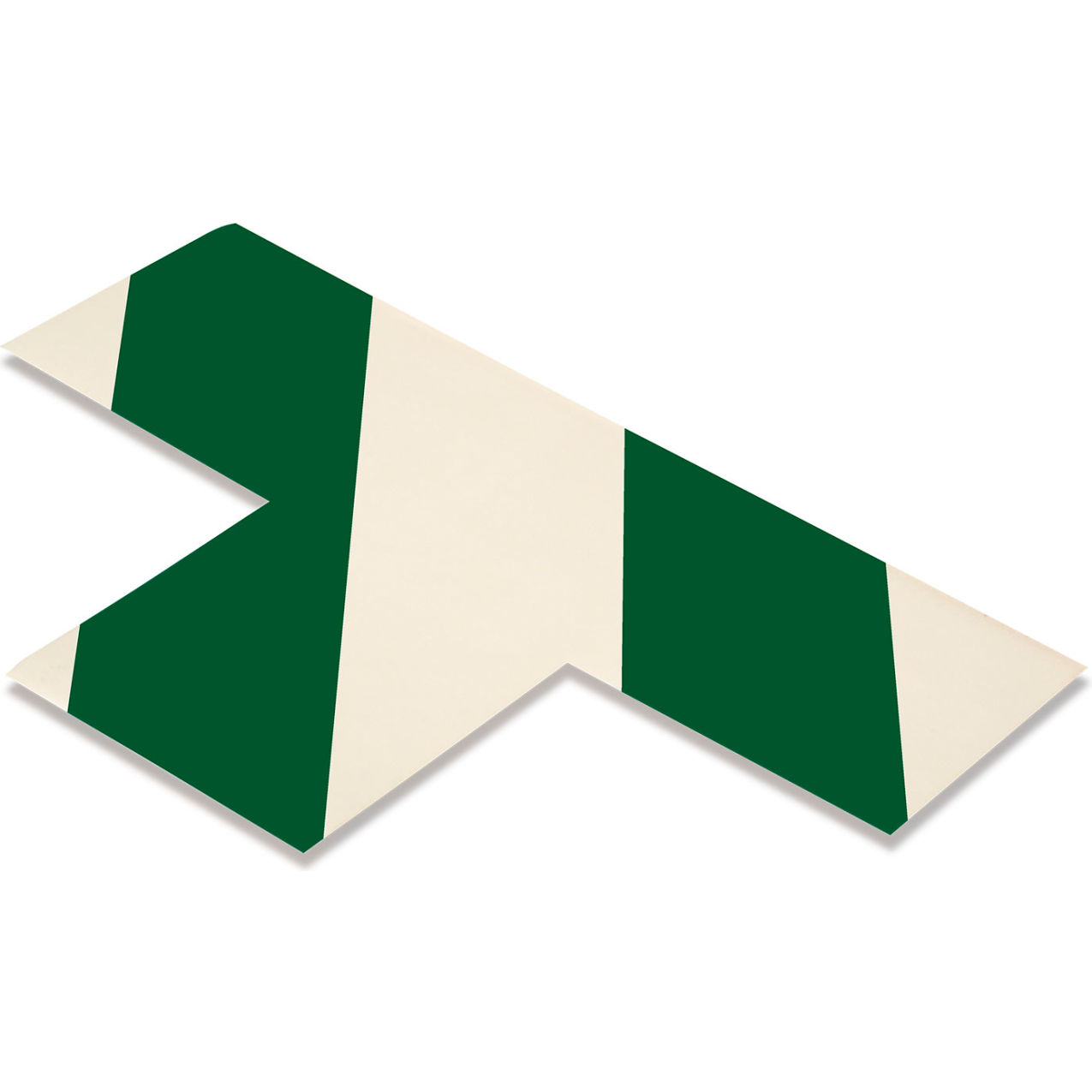 Floor Tape Ts, 3"W x 6"L, 50 Mil, Green/White, 100/Pack