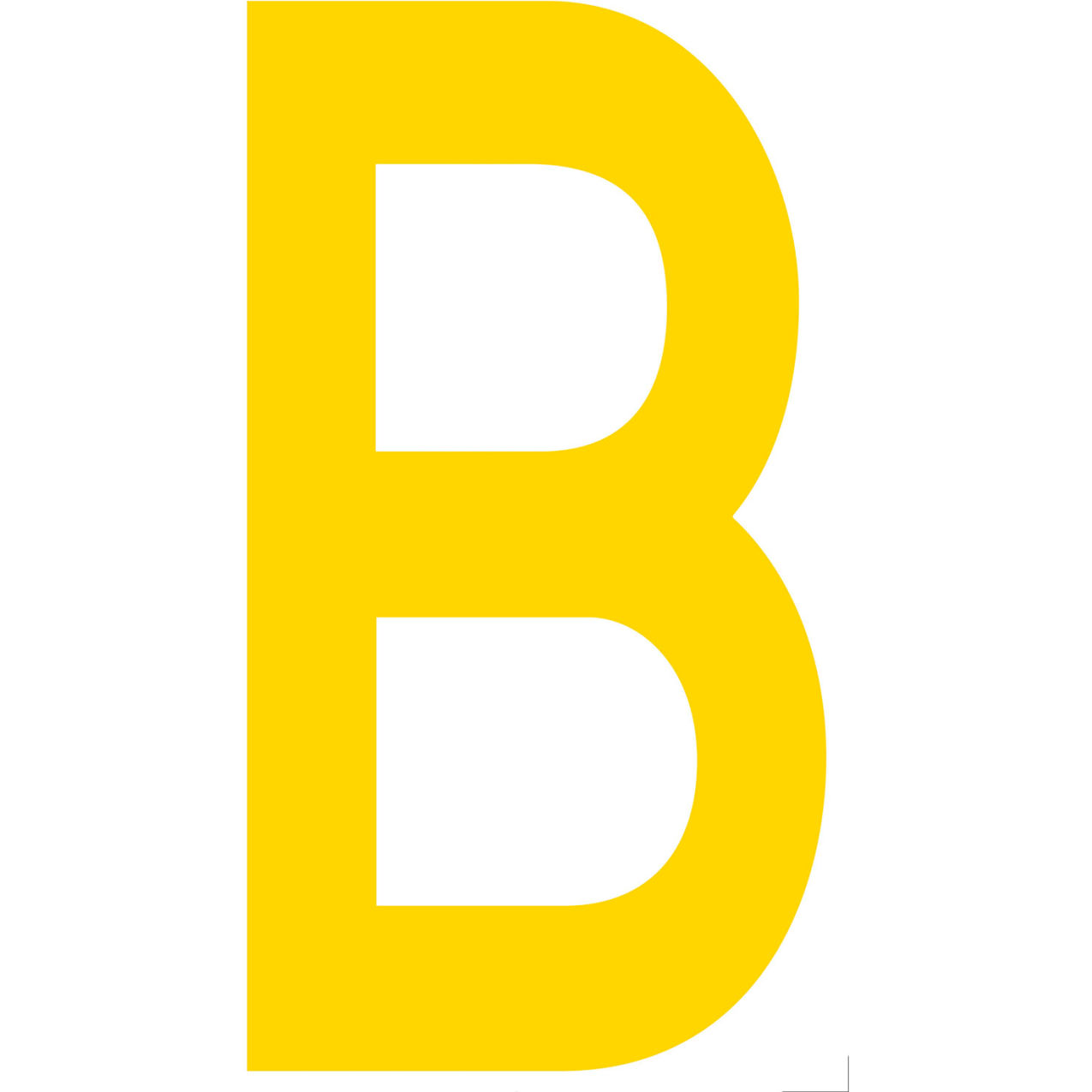 Floor Location Marker, Letter B, 10"W x 4-1/2"L, 20 Mil, Yellow, 10/Pack