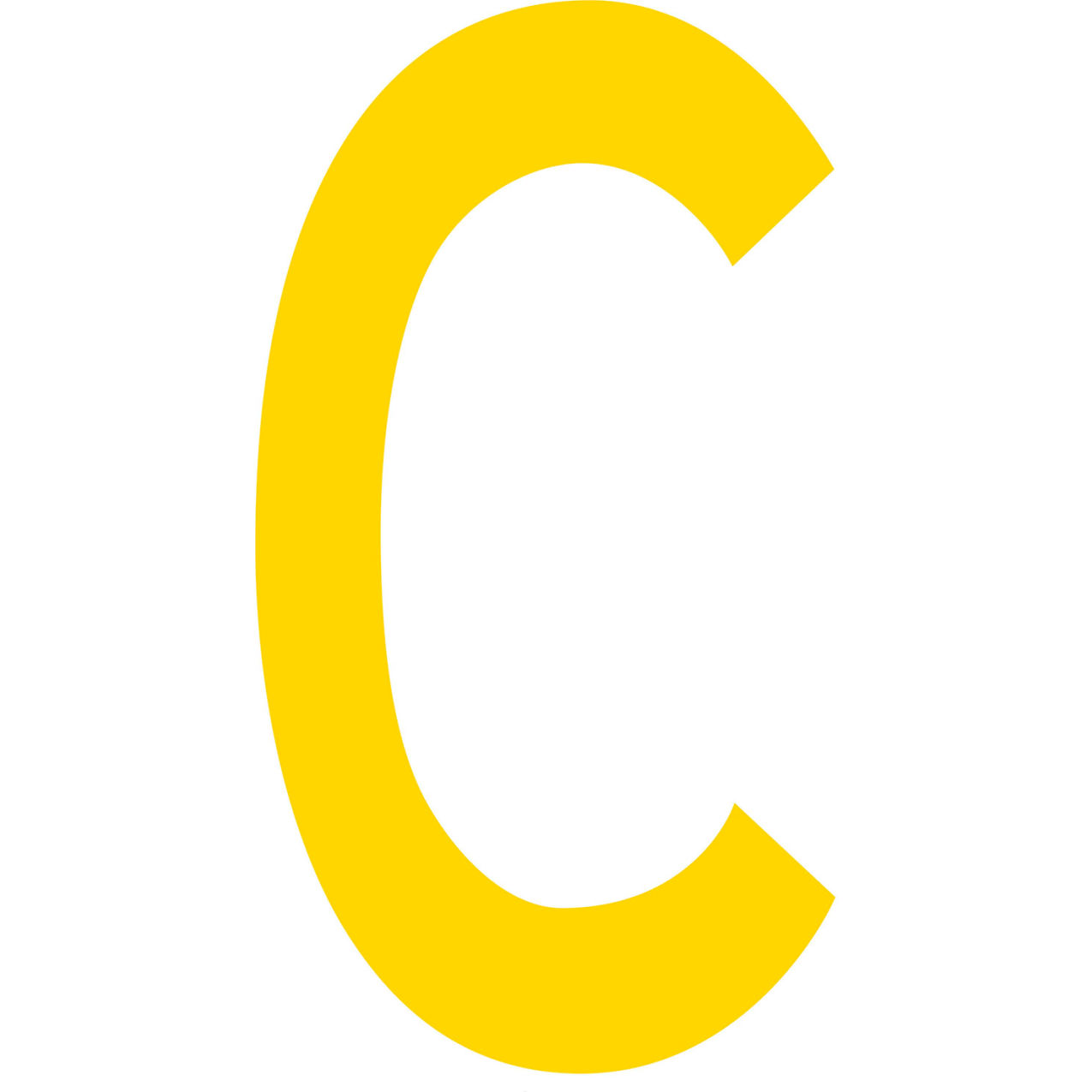 Floor Location Marker, Letter C, 10"W x 4-1/2"L, 20 Mil, Yellow, 10/Pack