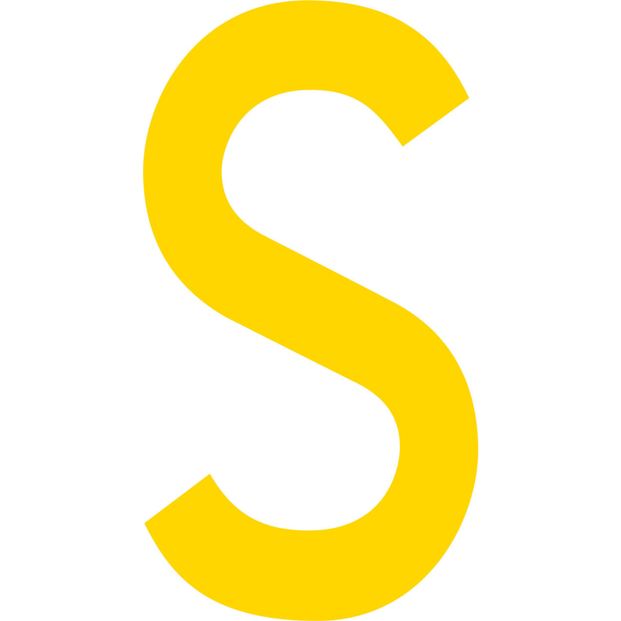 Floor Location Marker, Letter S, 10"W x 4-1/2"L, 20 Mil, Yellow, 10/Pack